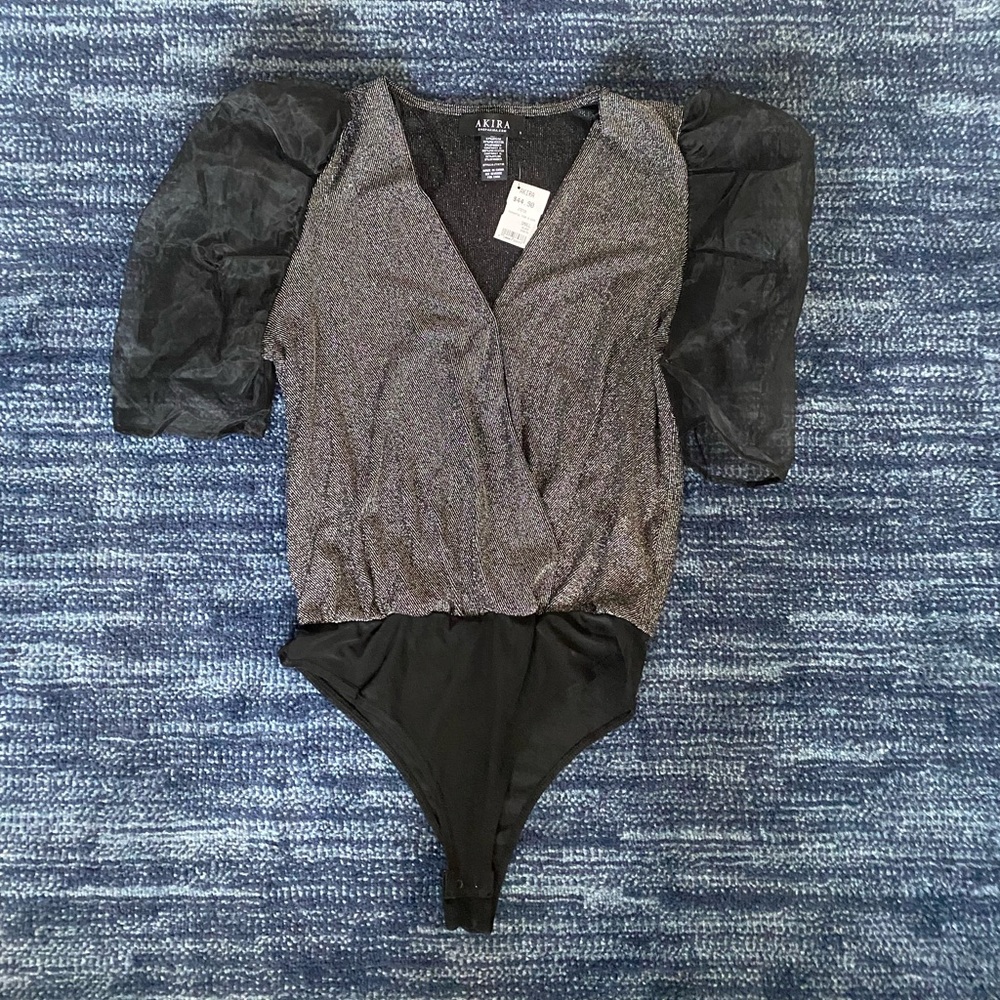COPY - Akira Black and silver blouse body suit